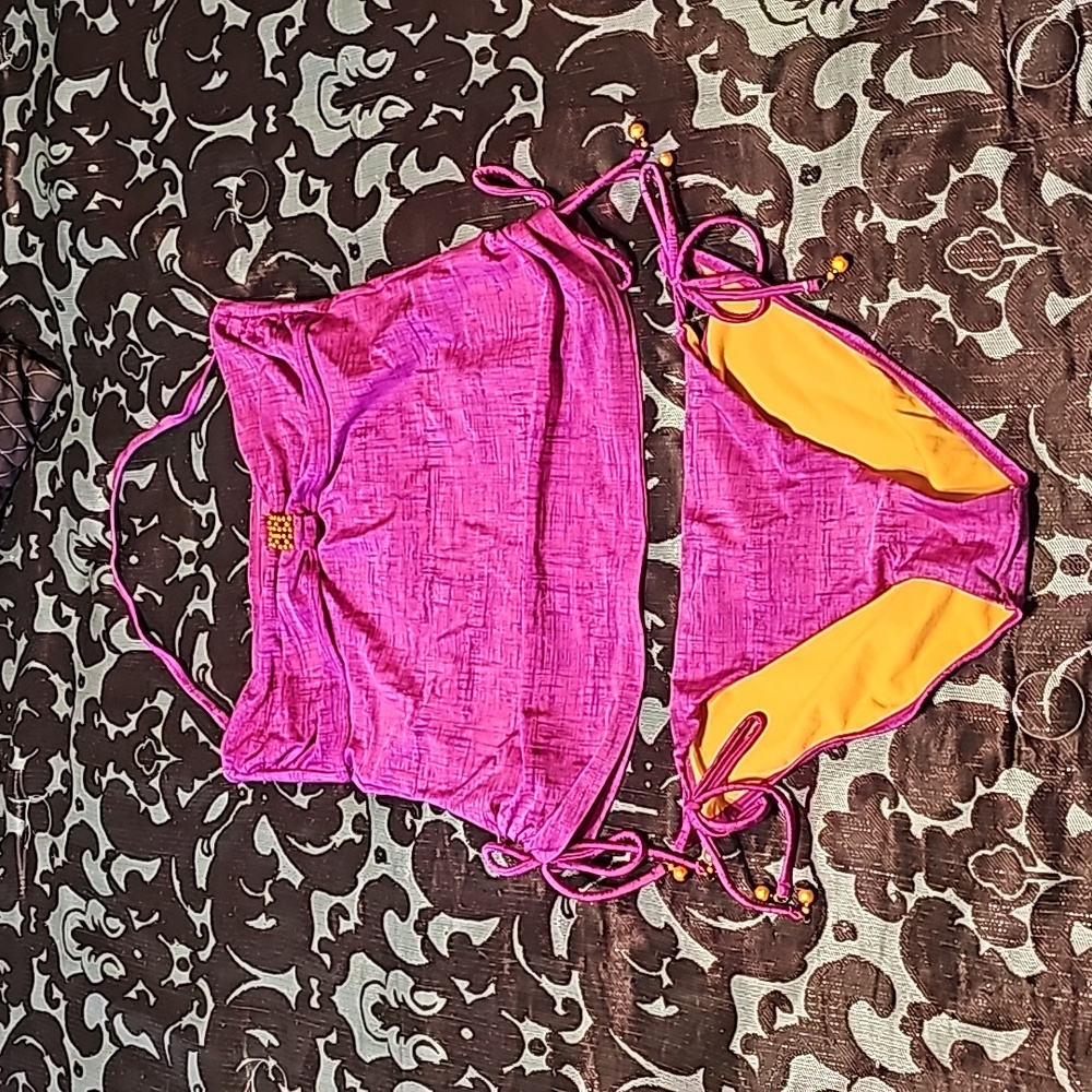 Womens sz large Gossip two piece swimsuit. Purple and orange